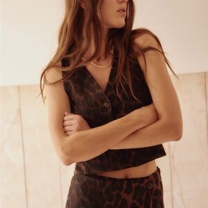 H&M Leopard Vest NWT